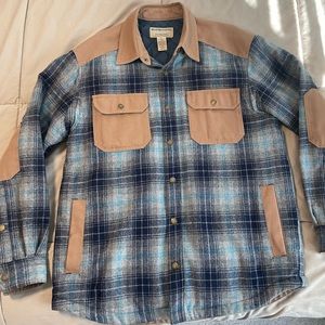 Duluth Trading X Pendleton Jacket Blue Red Plaid Wool Quilted Snap Mens Medium